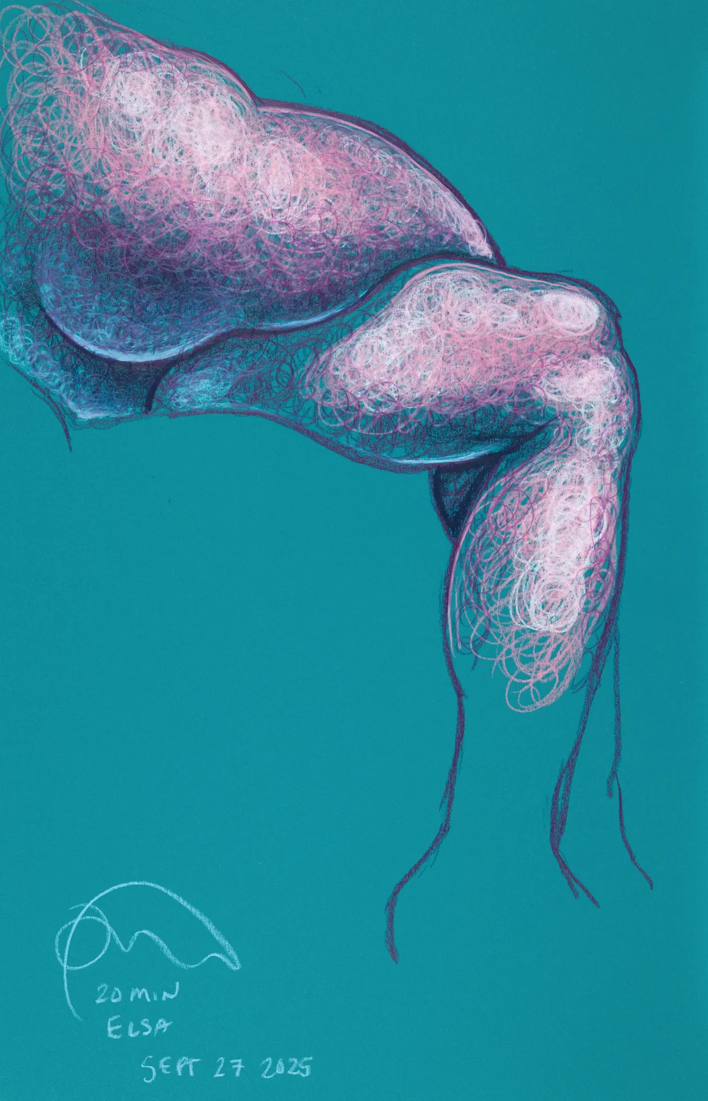 Seated figure, side view by Riley Adamson