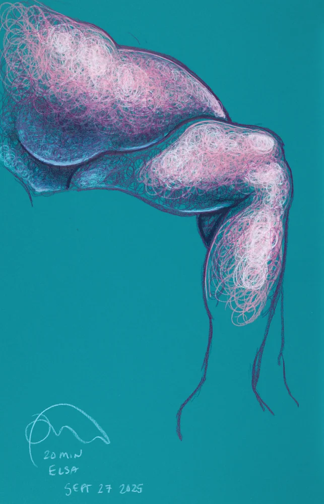 Seated figure, side view by Riley Adamson