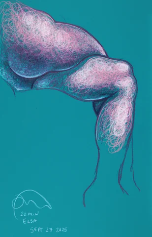Seated figure, side view by Riley Adamson