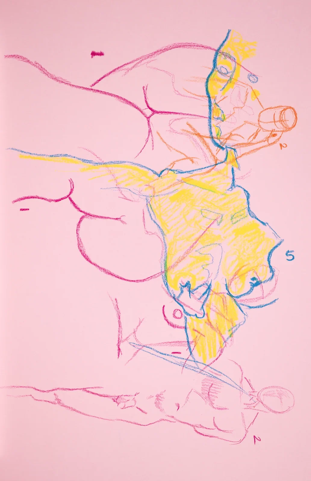 Gesture sheet, 5 poses by Riley Adamson
