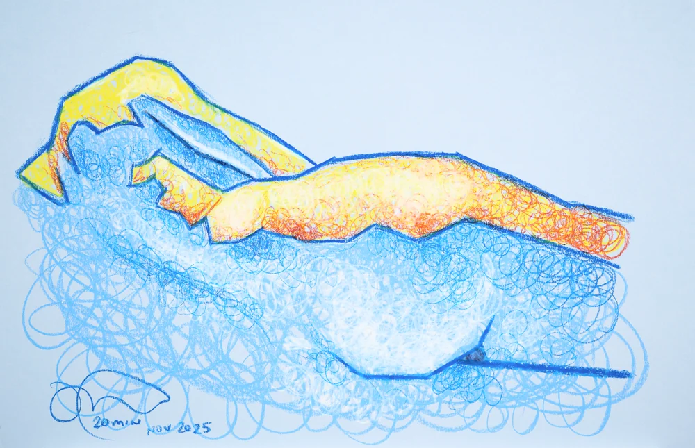 Lying-side figure, back view by Riley Adamson