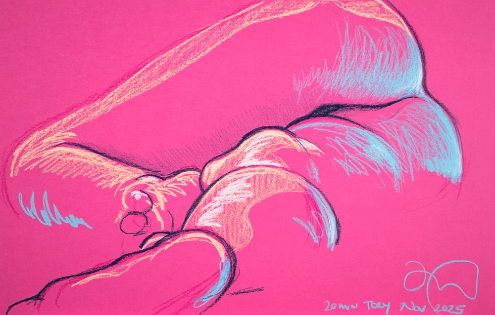 Lying-side figure, from-below view by Riley Adamson