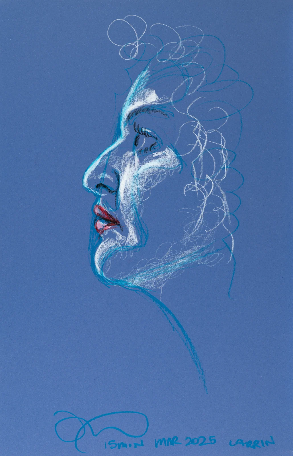 Figure drawing, side view by Riley Adamson