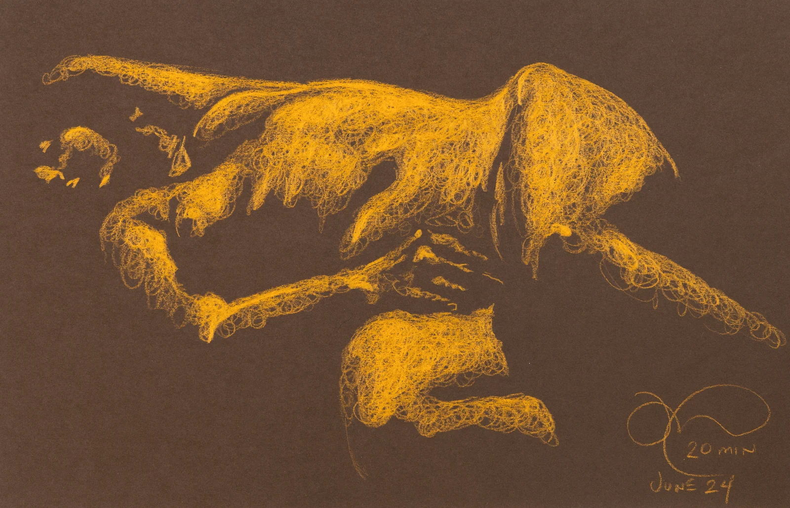Lying-side figure, from-below view by Riley Adamson