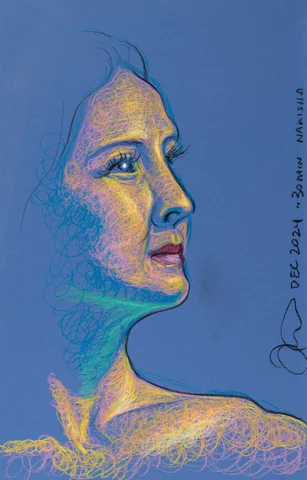 Seated figure, side view
