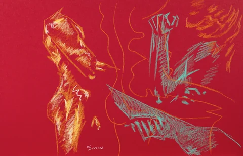 Gesture sheet, 2 poses by Riley Adamson