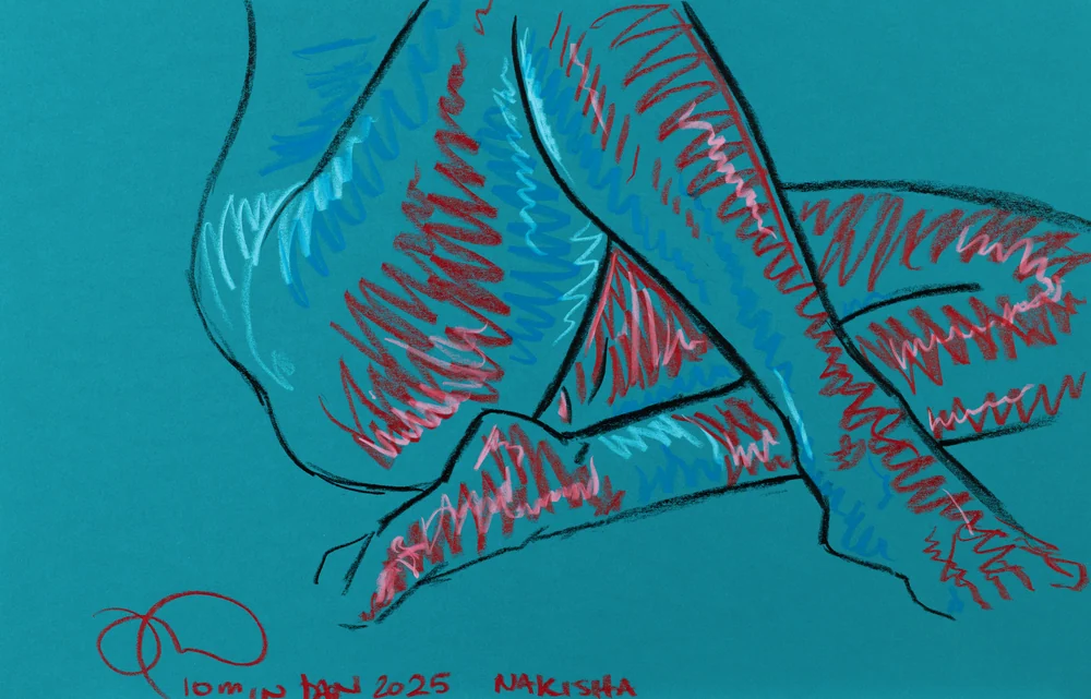 Seated figure by Riley Adamson