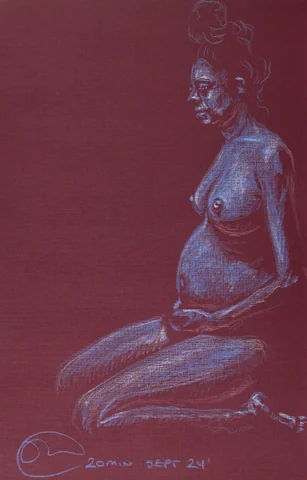 Seated figure, side view by Riley Adamson