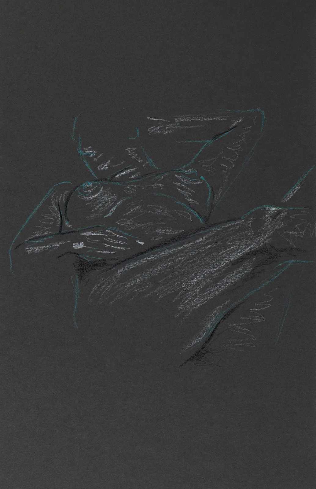 Figure drawing, side view by Riley Adamson