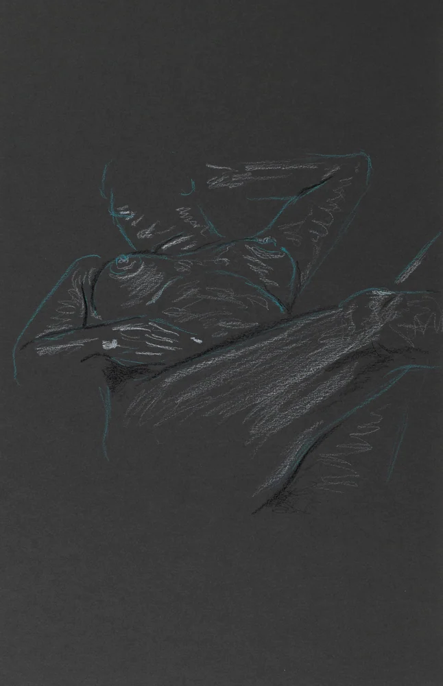 Figure drawing, side view by Riley Adamson