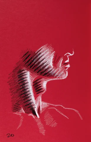 Seated figure, side view