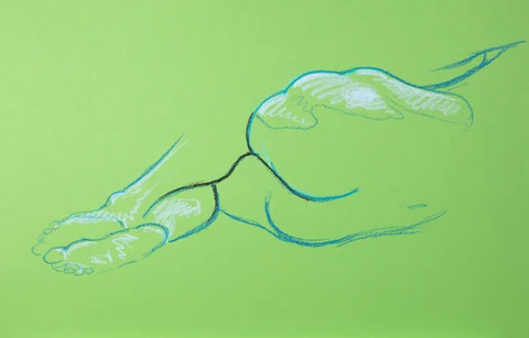 Lying-side figure, back view by Riley Adamson
