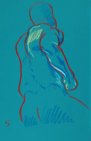 Seated figure, back view