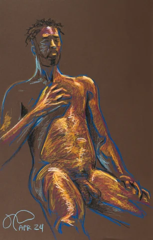 Seated figure, front view by Riley Adamson