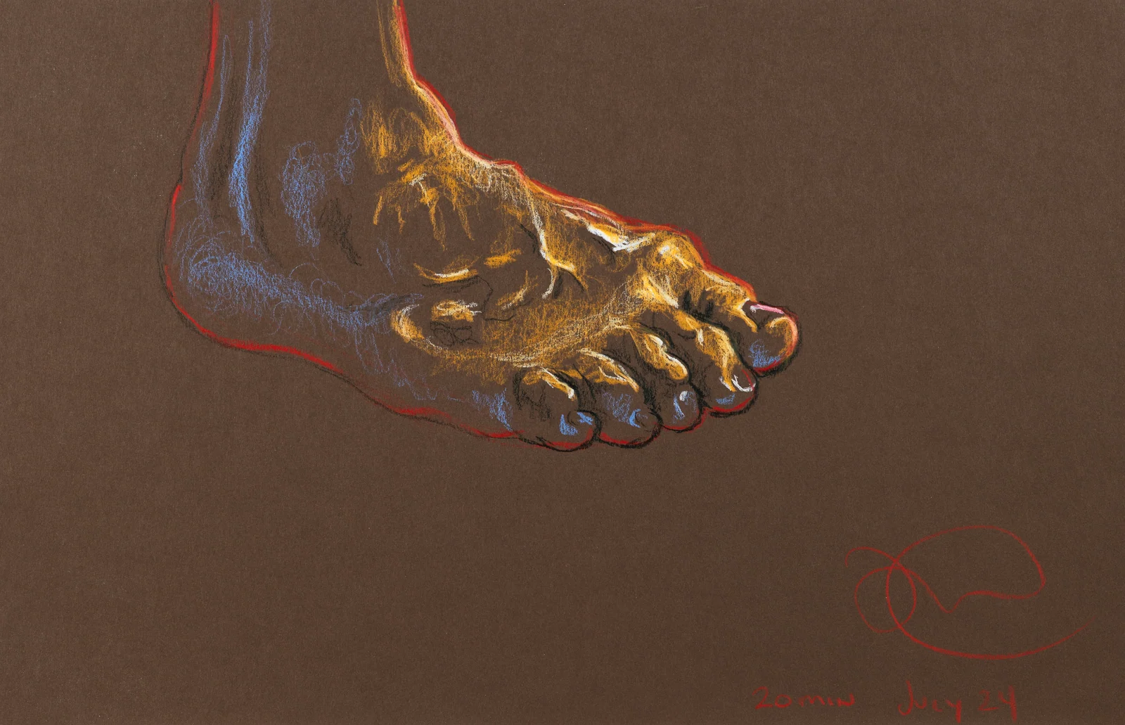 Figure drawing, side view by Riley Adamson