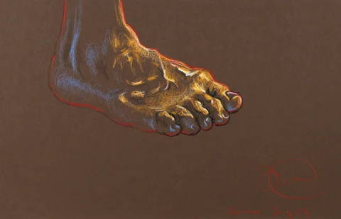 Figure drawing, side view by Riley Adamson
