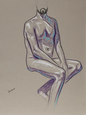 Seated figure, front view by Riley Adamson