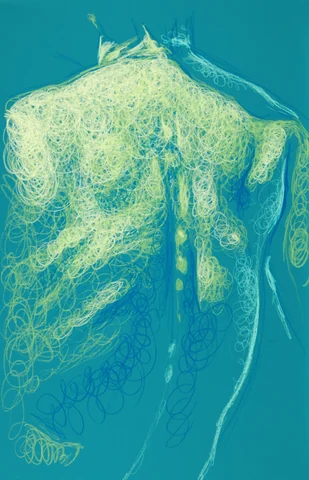 Seated figure, back view by Riley Adamson