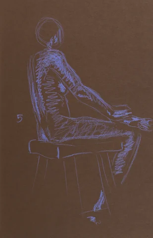 Seated figure, side view by Riley Adamson