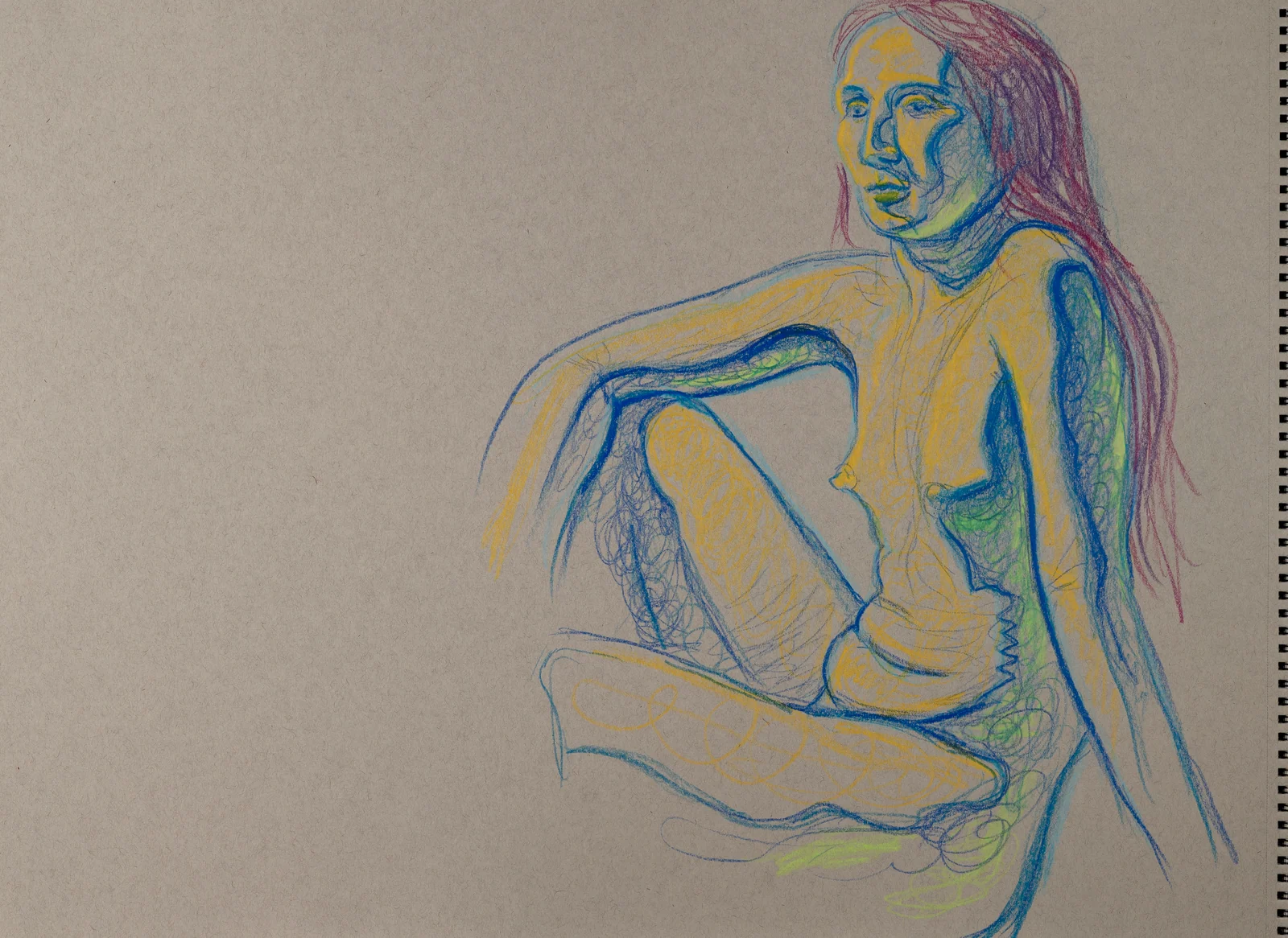 Seated figure, front view by Riley Adamson