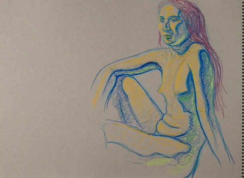 Seated figure, front view