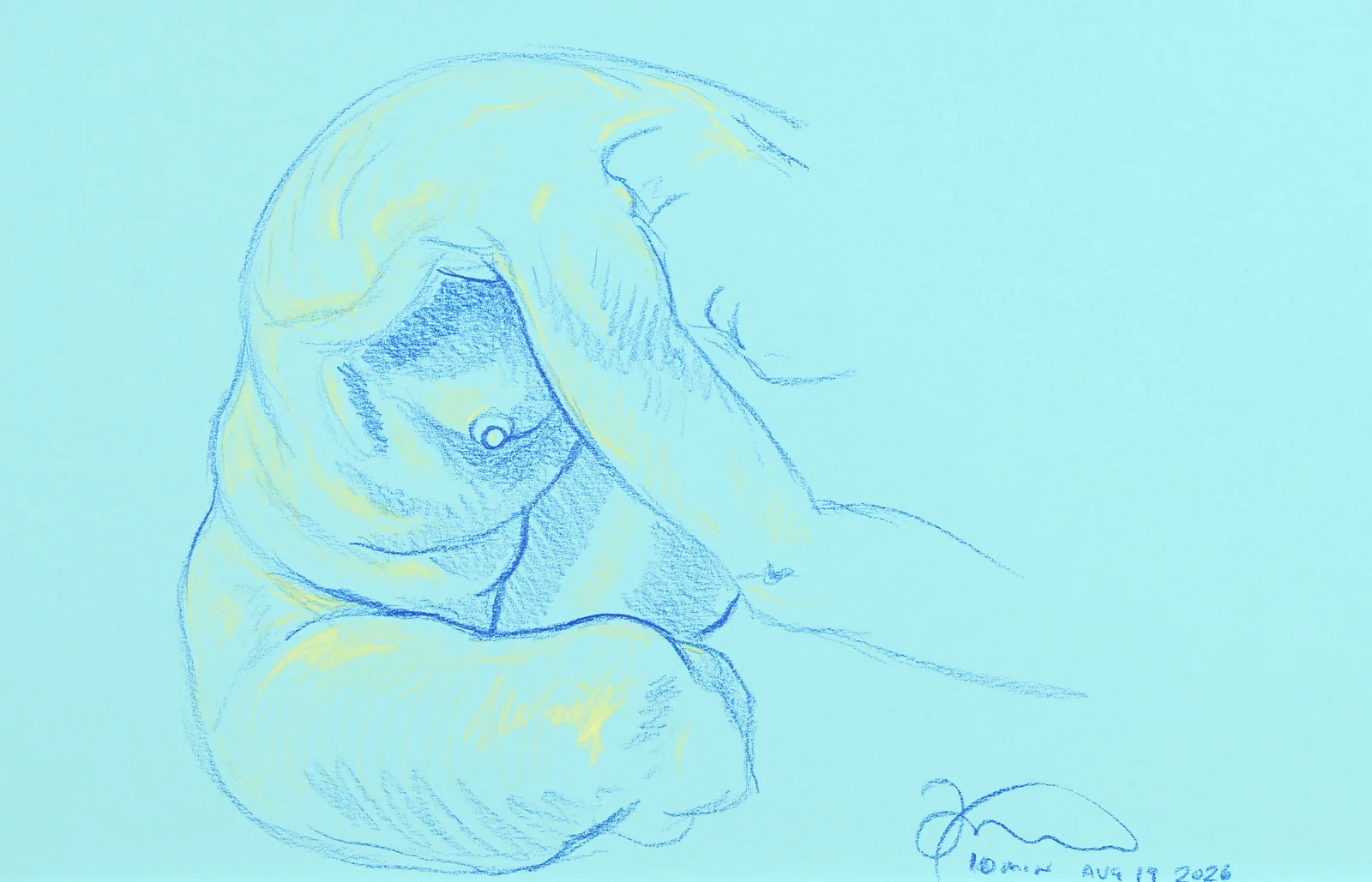 Seated figure, side view by Riley Adamson