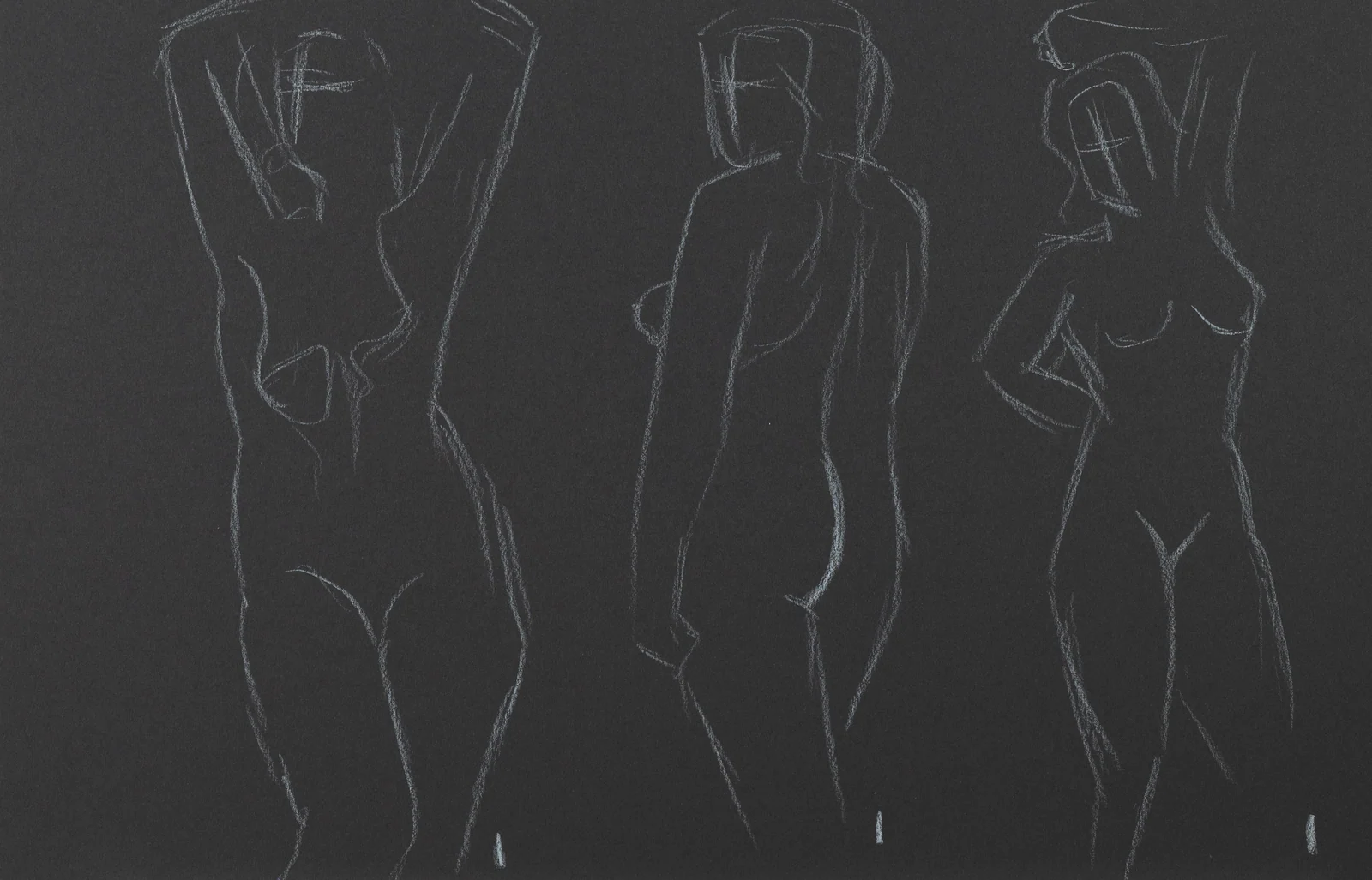 Gesture sheet, 3 poses by Riley Adamson