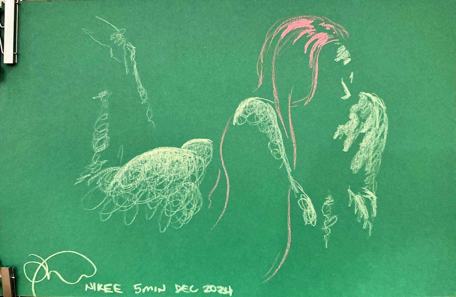 Figure drawing, side view by Riley Adamson