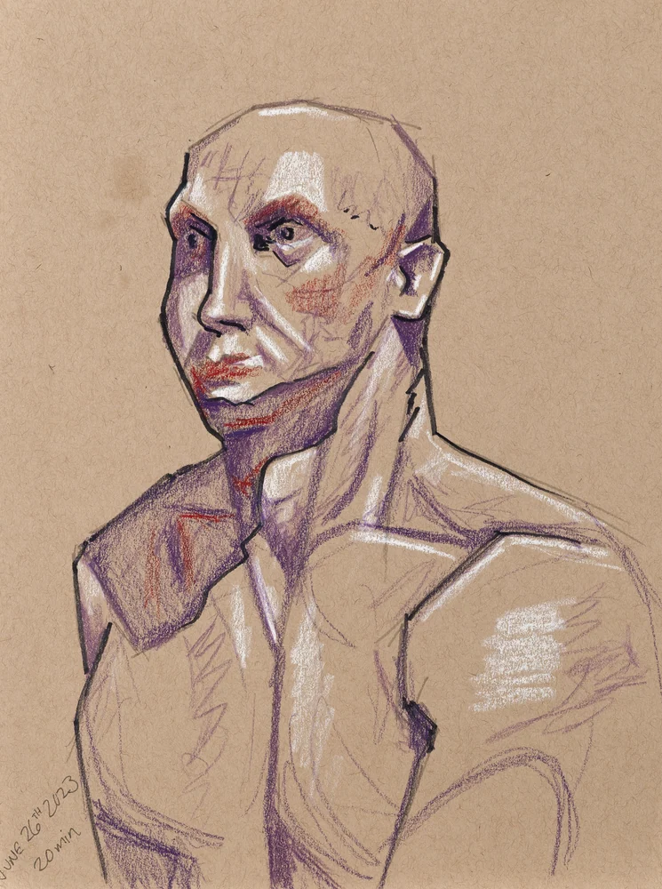 Seated figure, front view by Riley Adamson