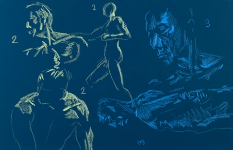 Gesture sheet, 4 poses