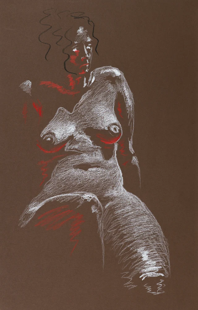 Seated figure, front view by Riley Adamson