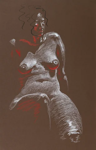 Seated figure, front view by Riley Adamson