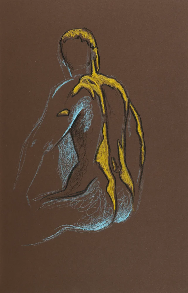 Seated figure, front view by Riley Adamson