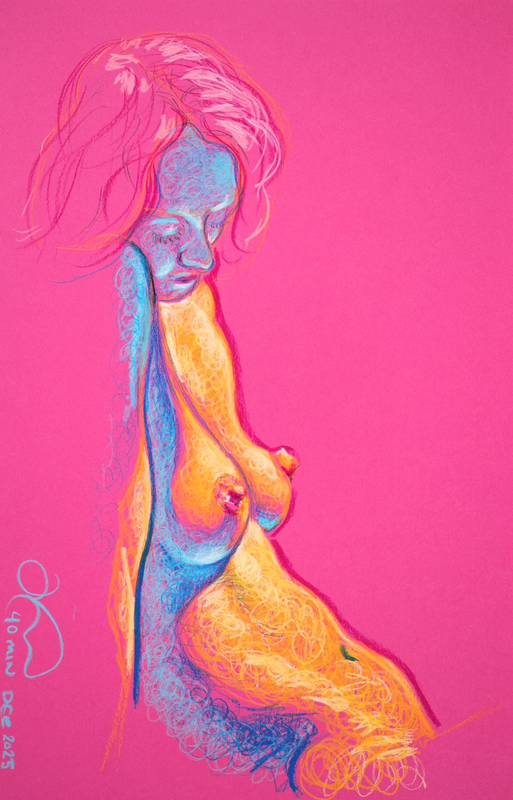 Seated figure, side view by Riley Adamson
