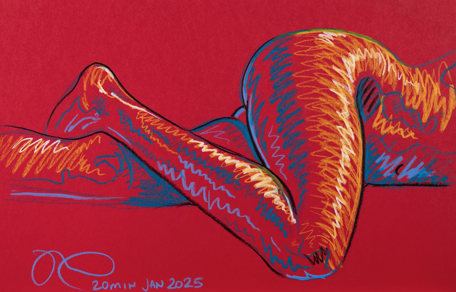 Lying-side figure, front view by Riley Adamson