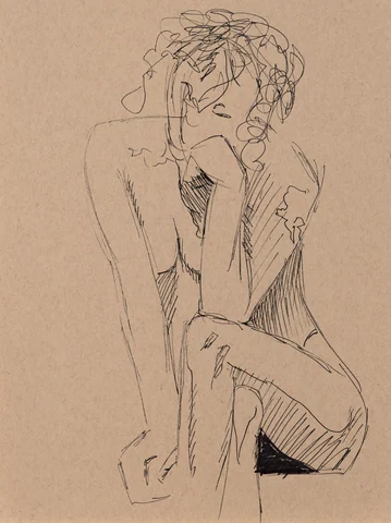 Seated figure, front view by Riley Adamson