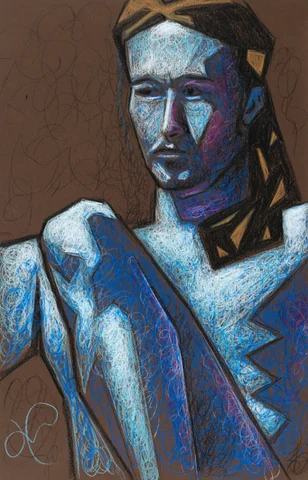 Seated figure, front view