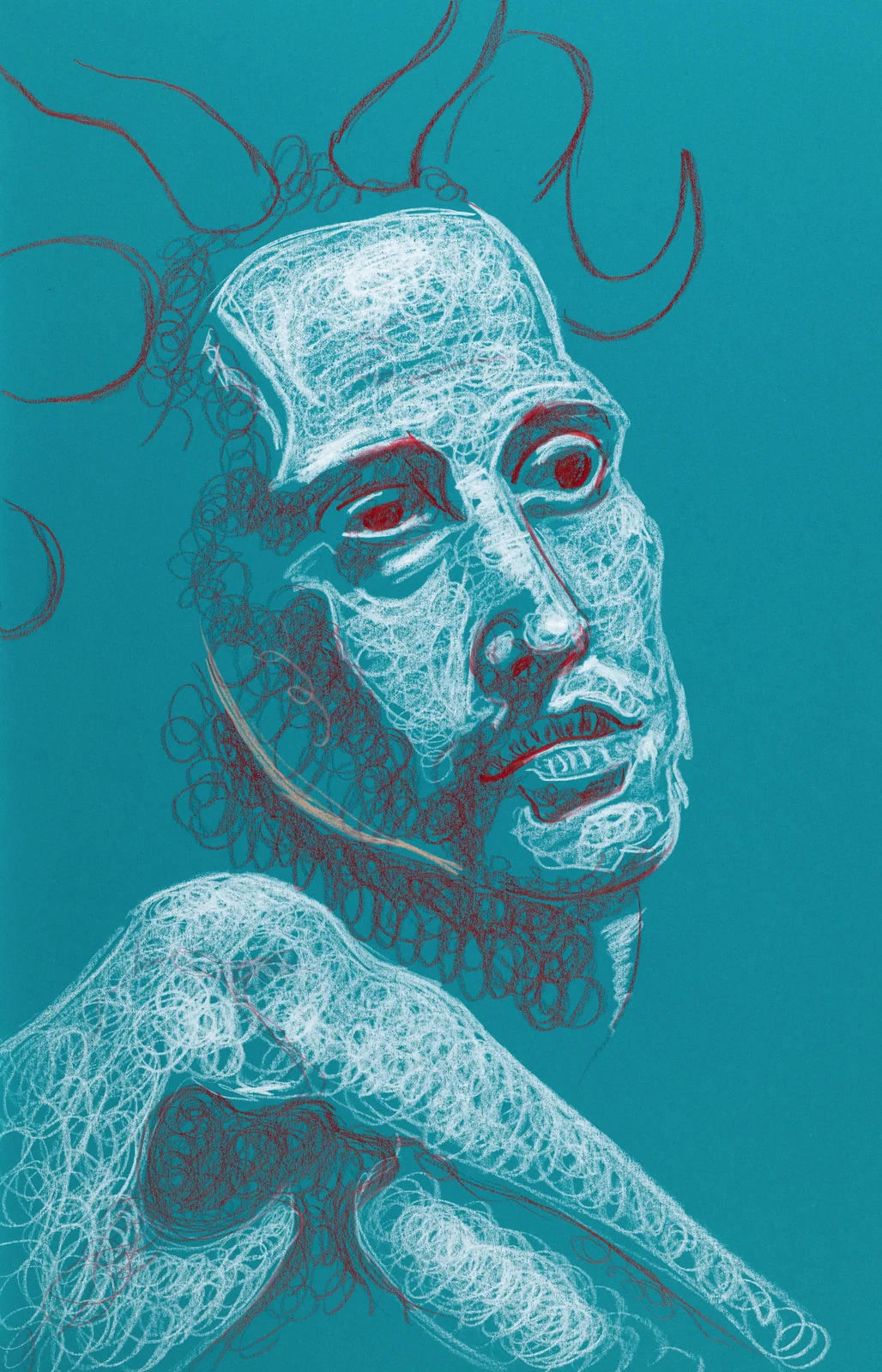 Seated figure, front view by Riley Adamson