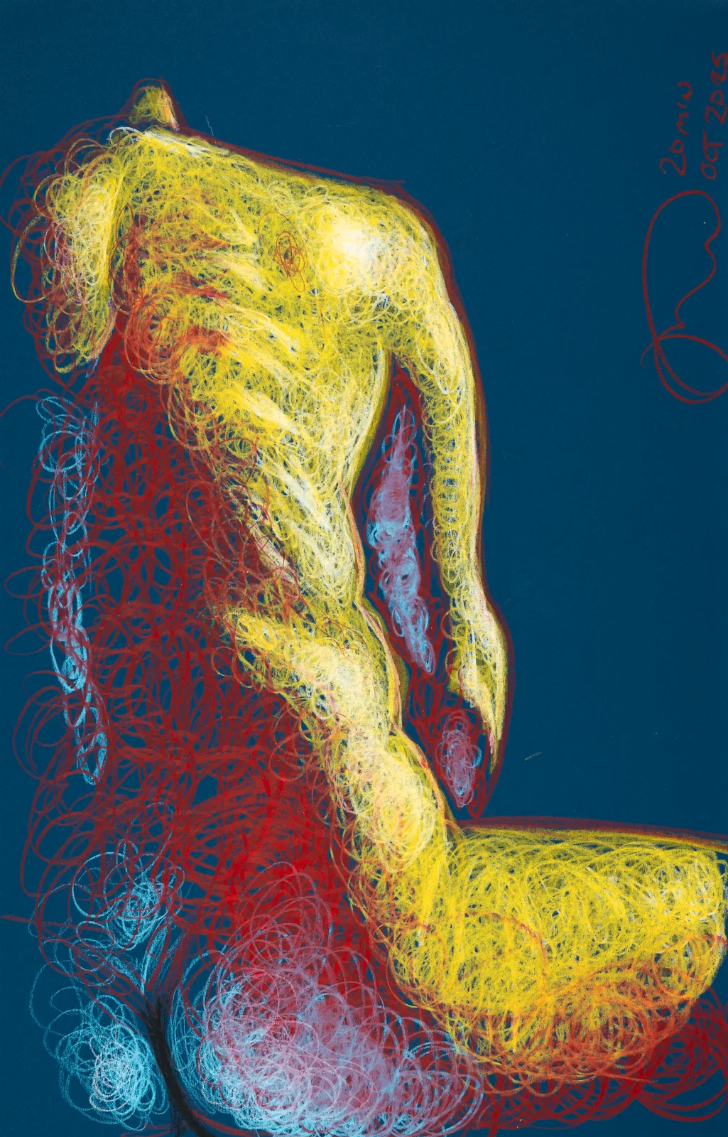 Seated figure, back view by Riley Adamson