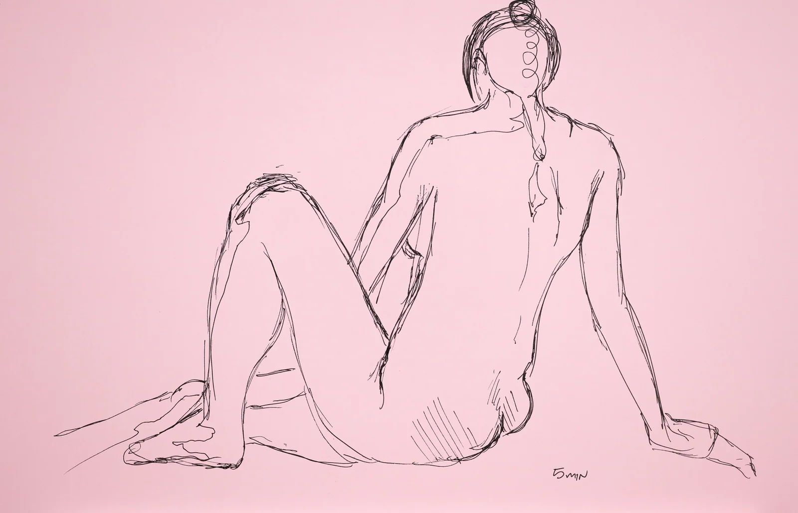 Seated figure, back view by Riley Adamson