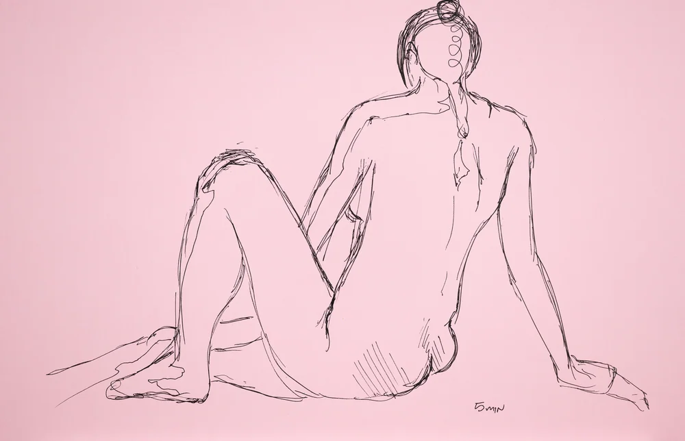 Seated figure, back view by Riley Adamson