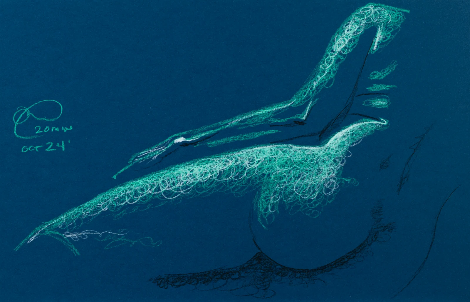 Seated figure, side view by Riley Adamson