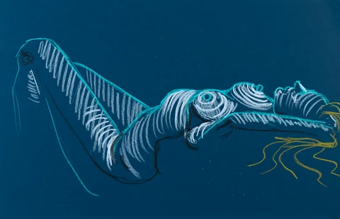 Lying-supine figure, side view by Riley Adamson