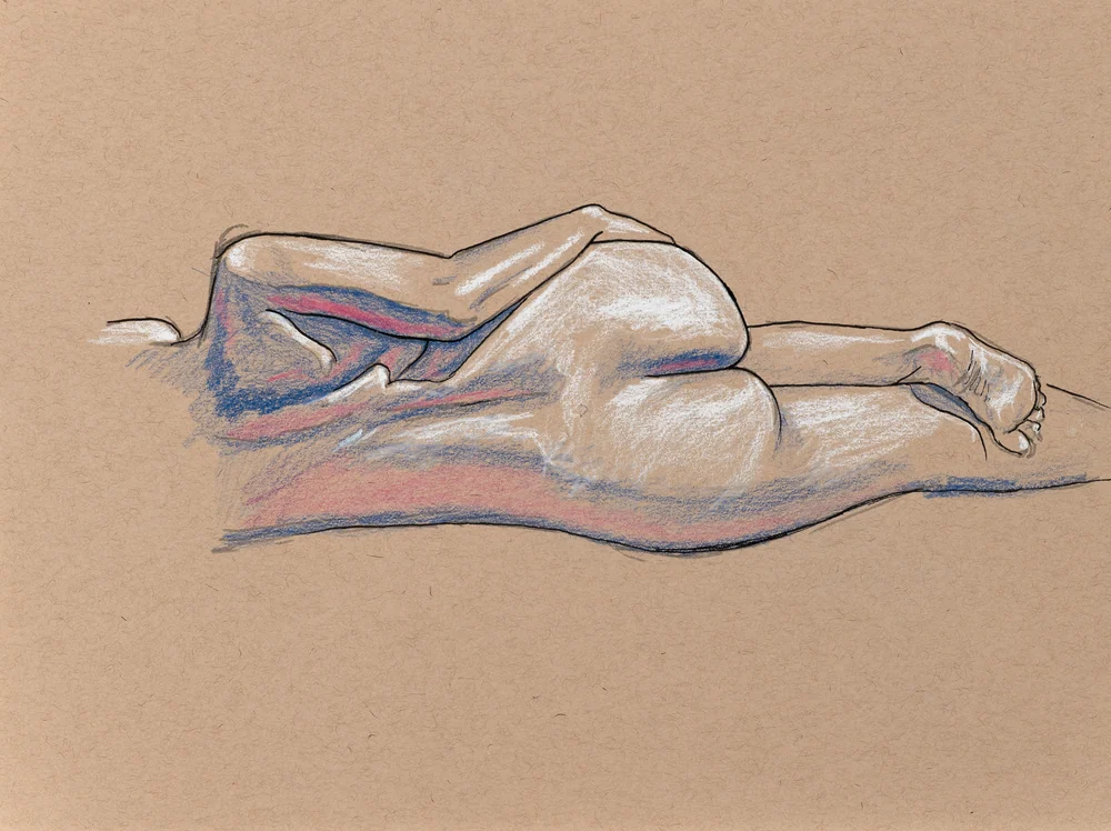 Lying-side figure, back view by Riley Adamson