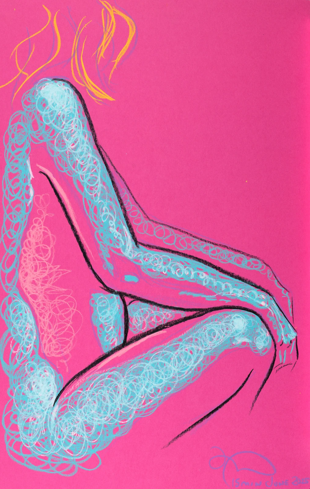 Seated figure, side view by Riley Adamson