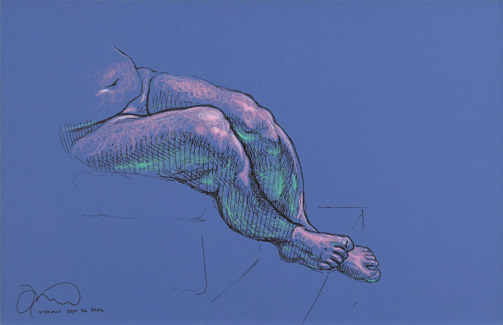 Lying-side figure, back view by Riley Adamson