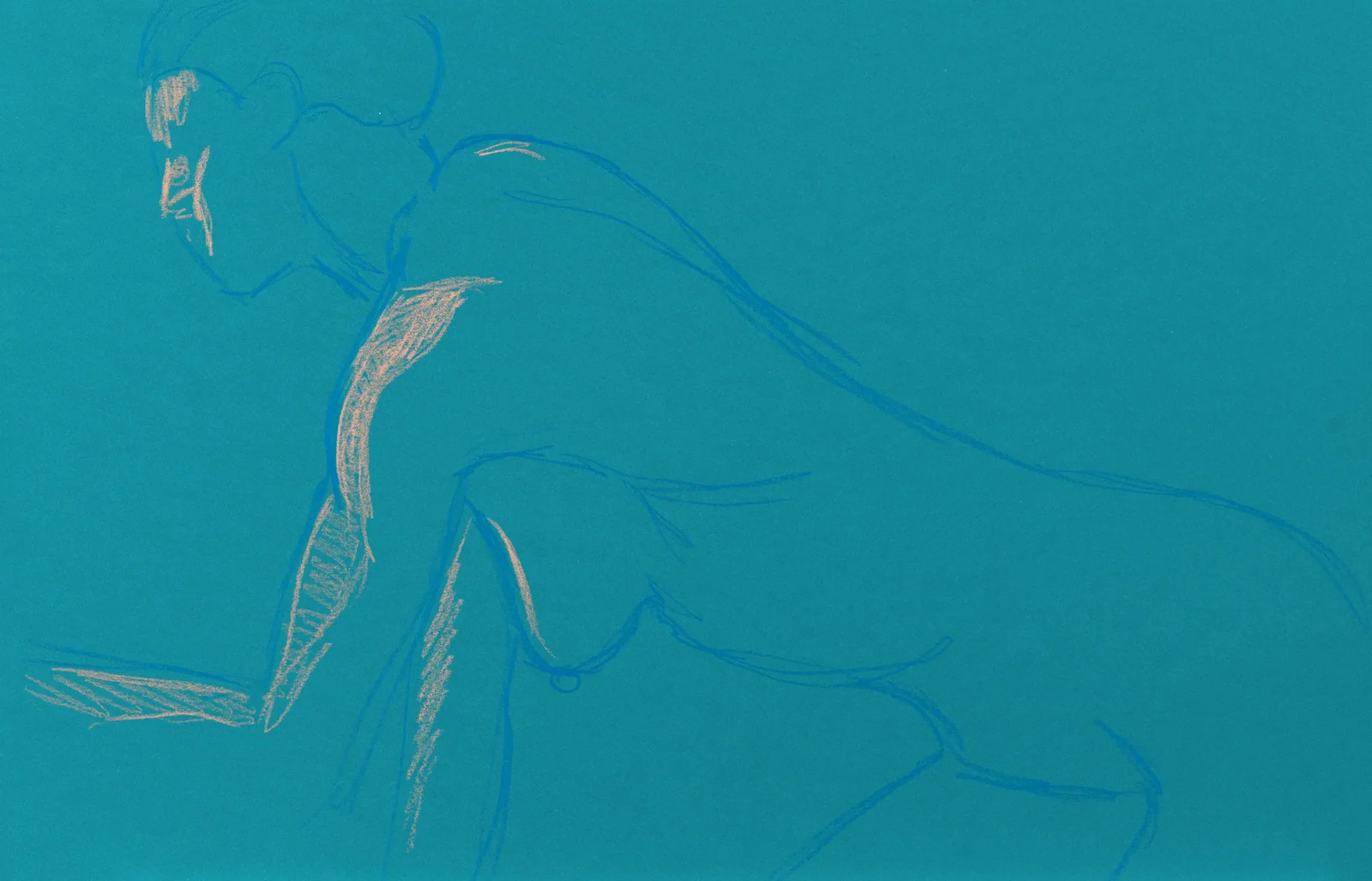Crouching figure, side view by Riley Adamson