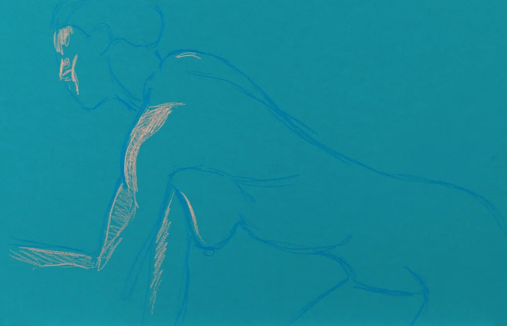 Crouching figure, side view by Riley Adamson
