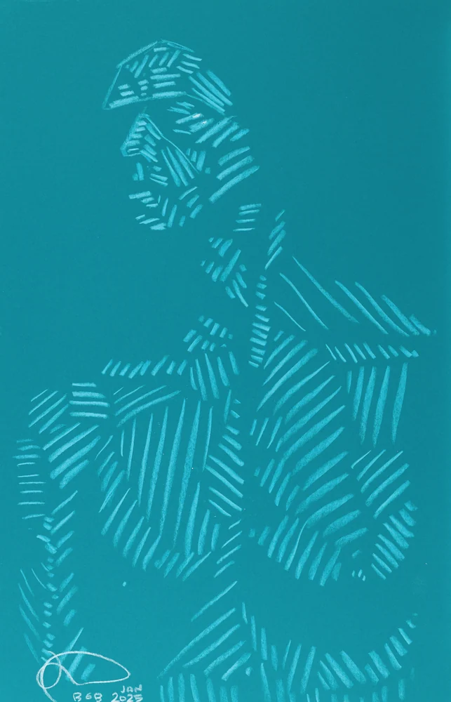 Seated figure, side view by Riley Adamson