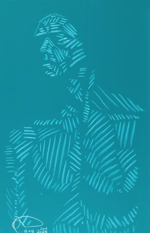 Seated figure, side view